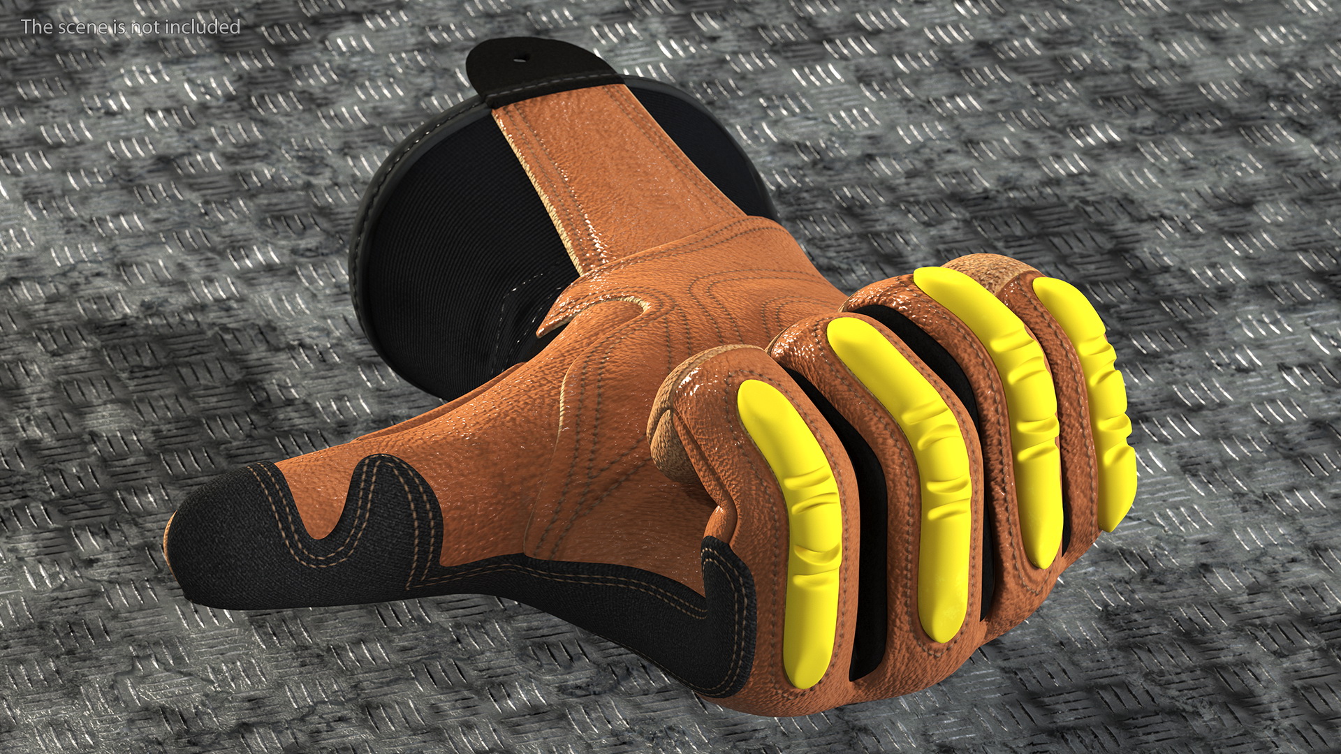 3D Safety Leather Gloves with Knuckle Guards Thumbs Up