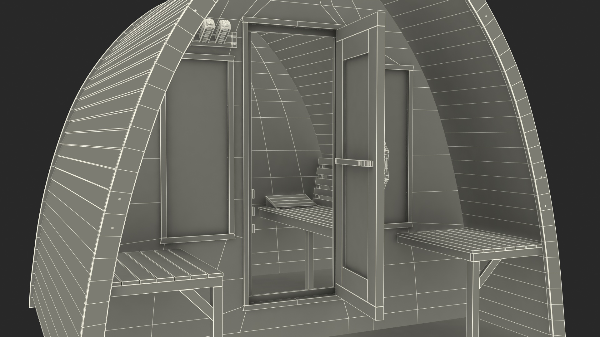 Mini Pod Outdoor Sauna 3D