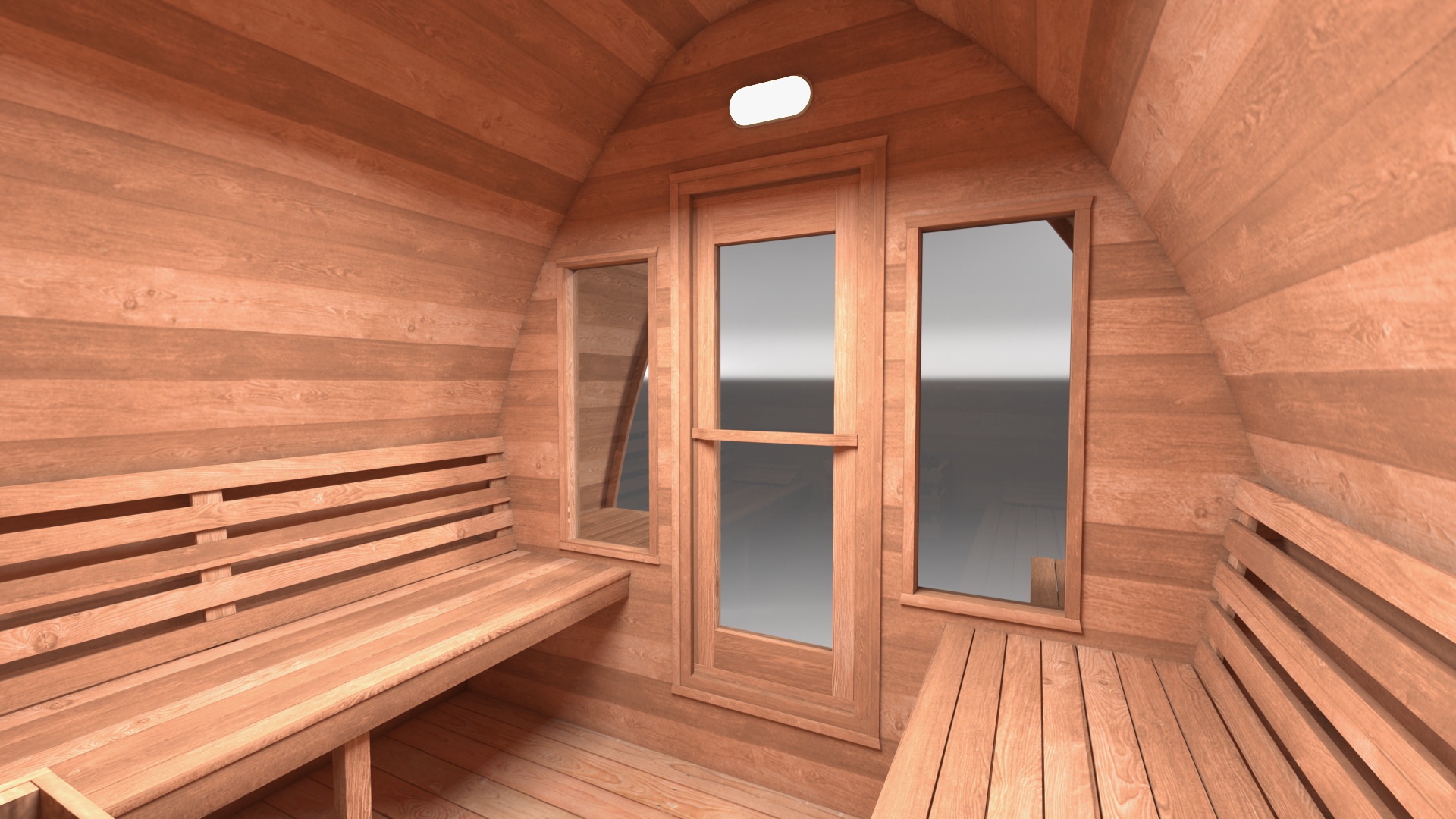 Mini Pod Outdoor Sauna 3D