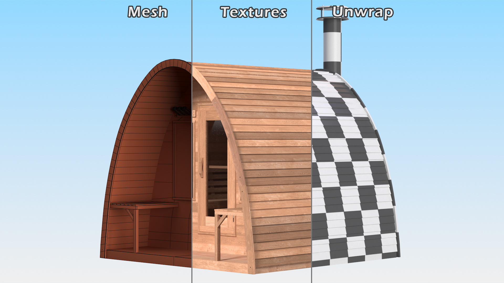 Mini Pod Outdoor Sauna 3D