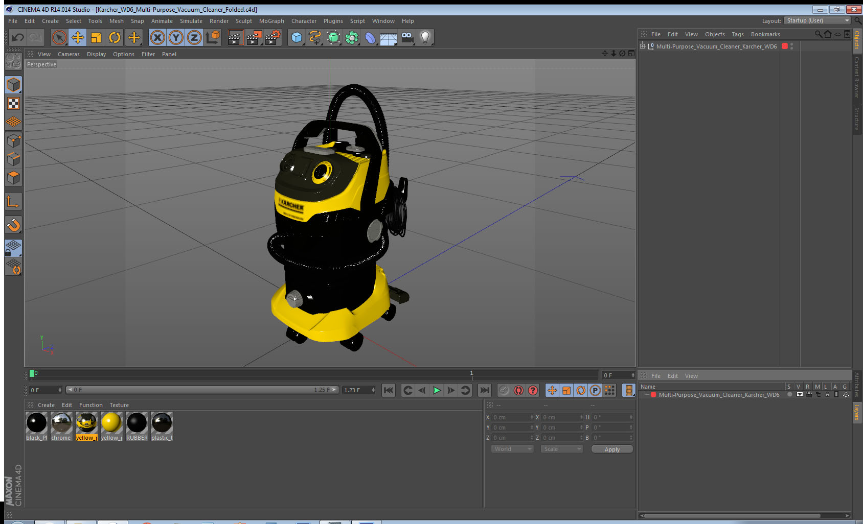 Karcher WD6 Multi-Purpose Vacuum Cleaner Folded 3D