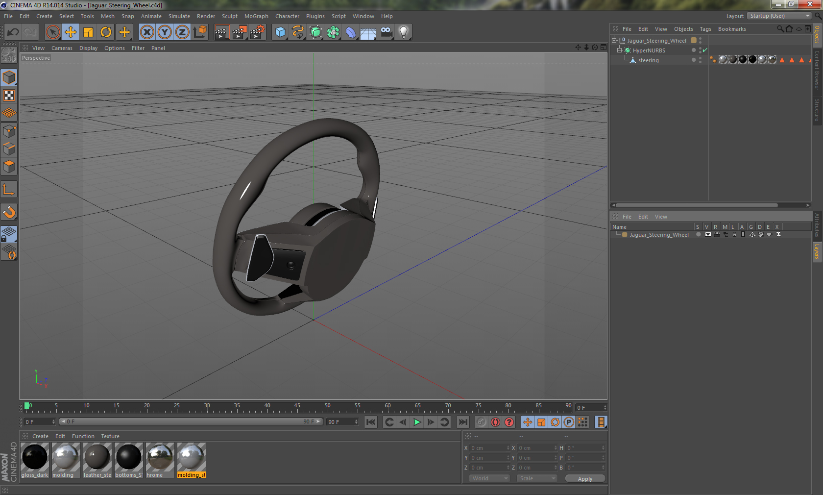 3D Jaguar Steering Wheel