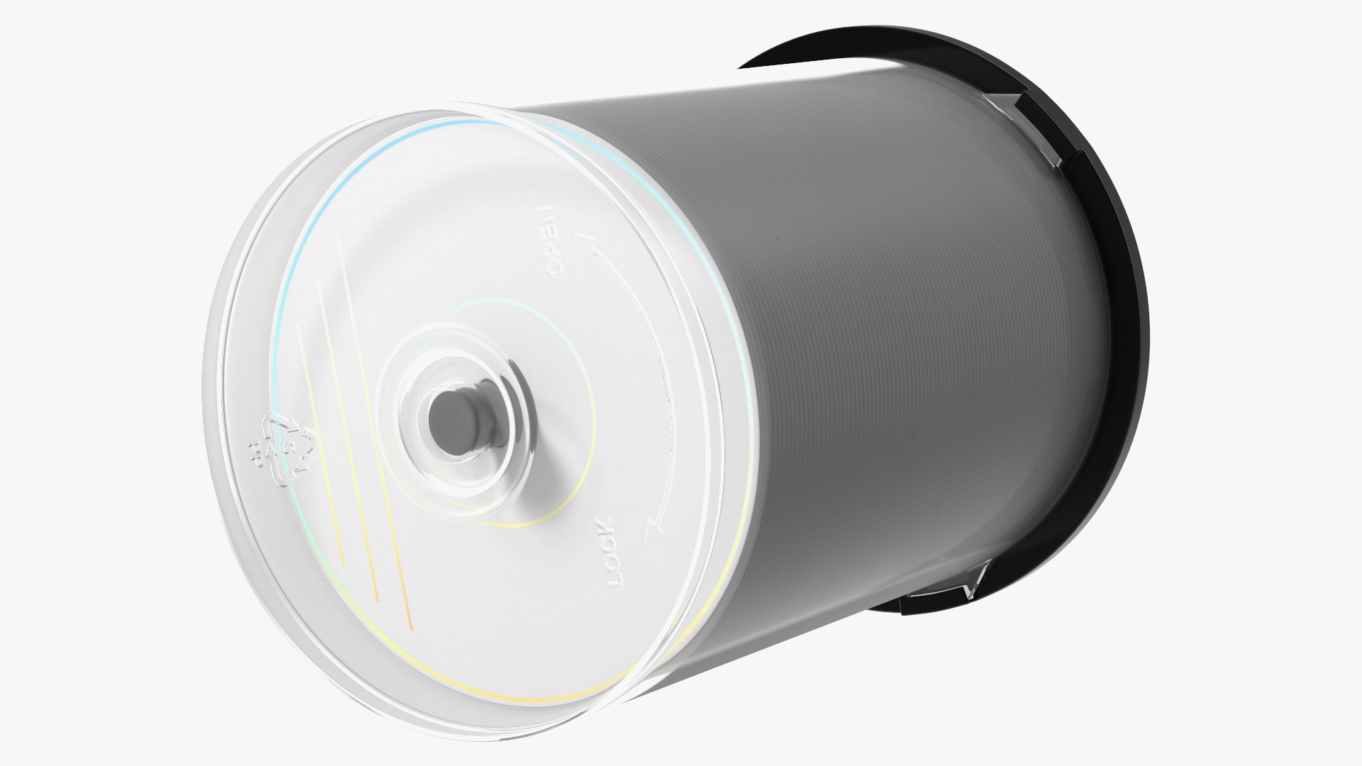 Storage Spindle Cake Box with 100 Discs Pack 3D model