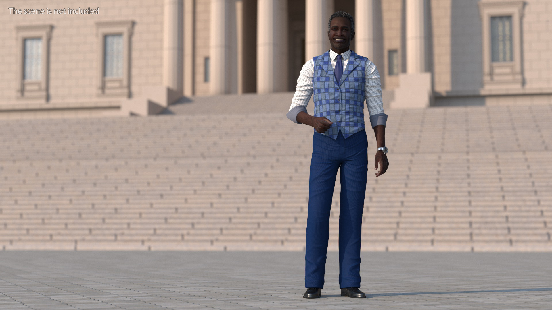 3D Afro American Man Everyday Style Rigged for Modo model