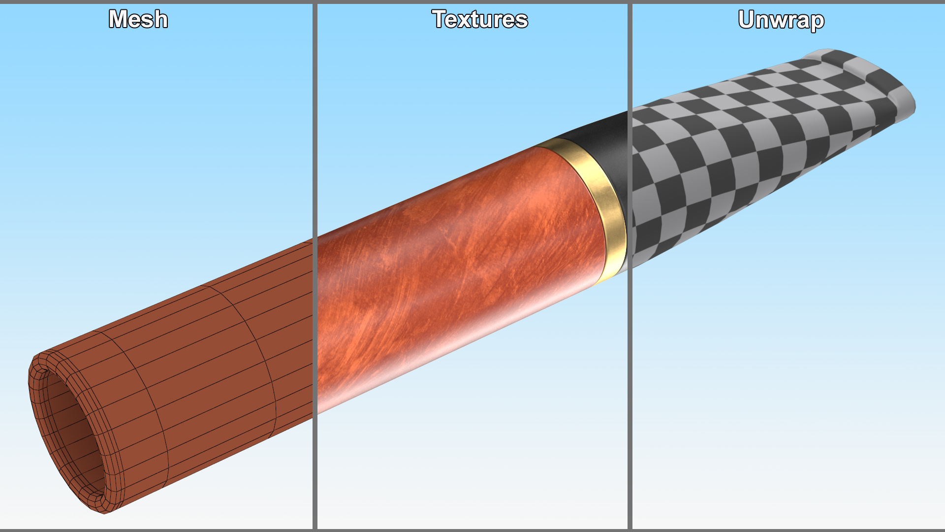 Short Cigarette Holder Dark 3D