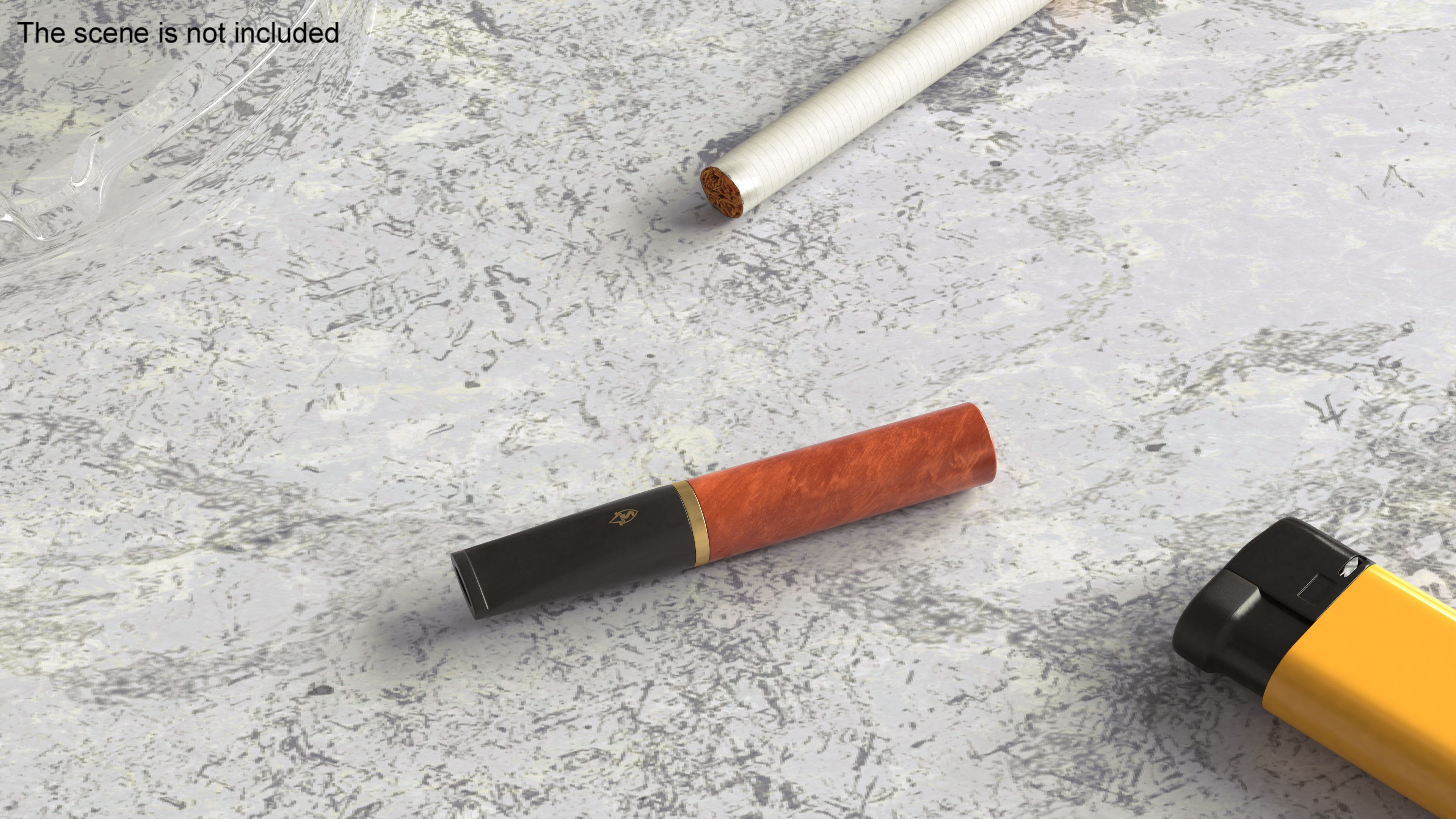 Short Cigarette Holder Dark 3D