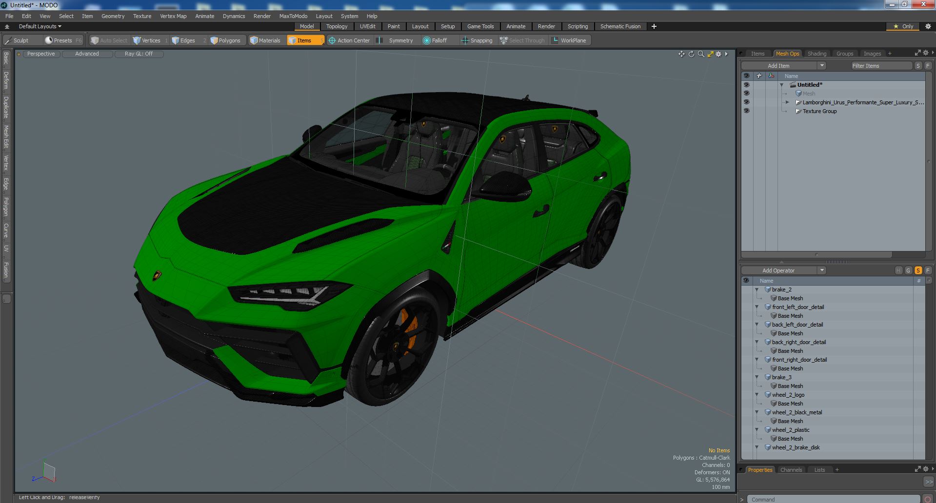 3D Lamborghini Urus Performante Super Luxury SUV Lights OFF