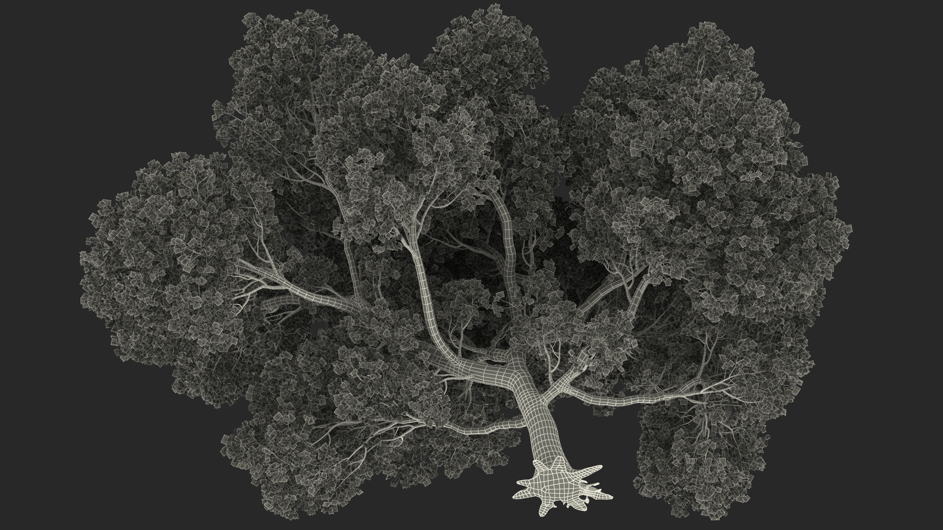 3D Pink Trumpet Tree Big