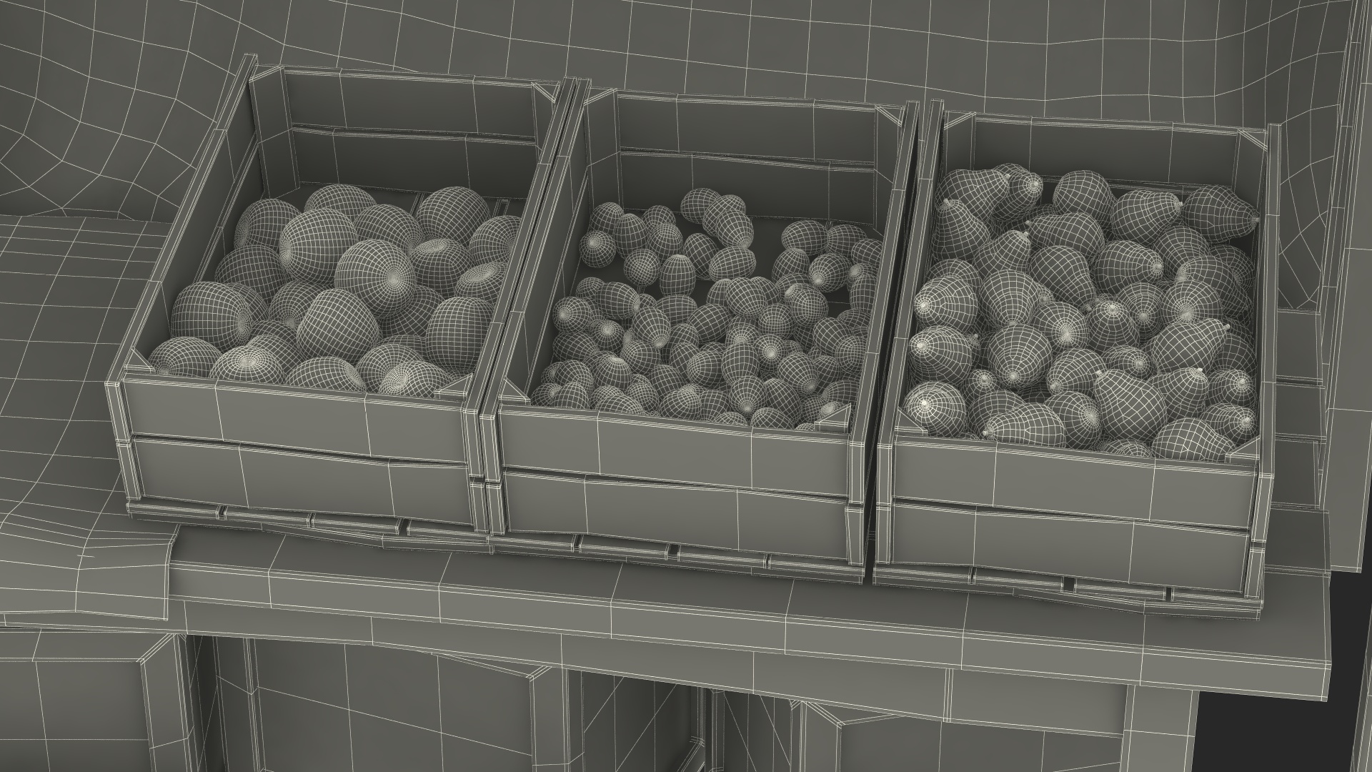 Fantasy Food Market Stall with Awning 3D