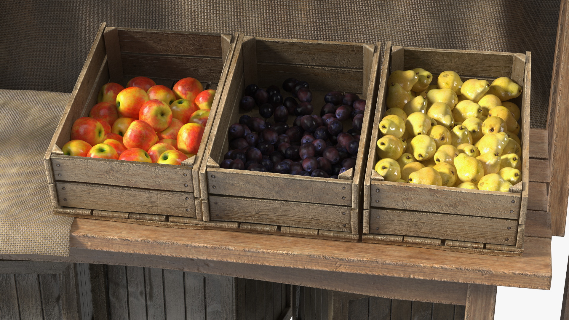 Fantasy Food Market Stall with Awning 3D