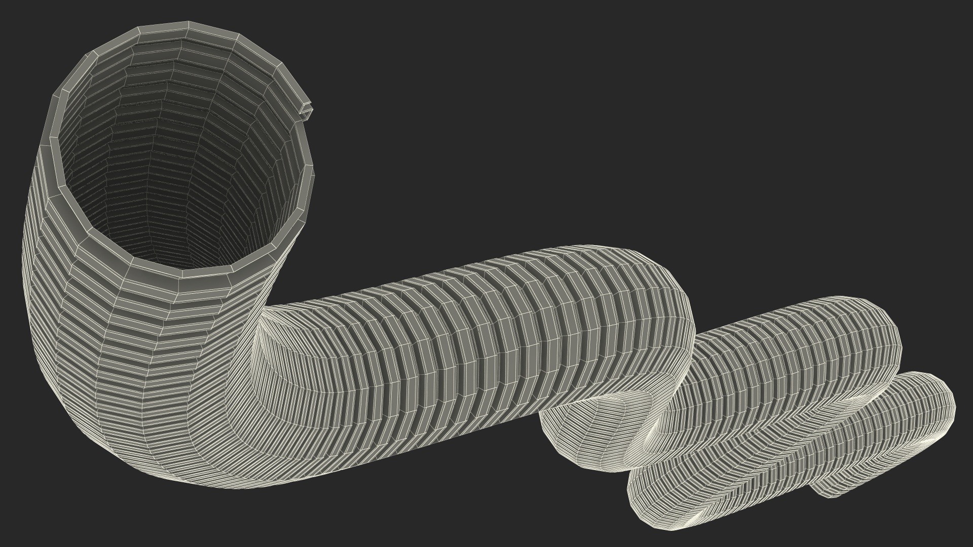 3D model Galvanized Steel Flexible Conduit Rigged