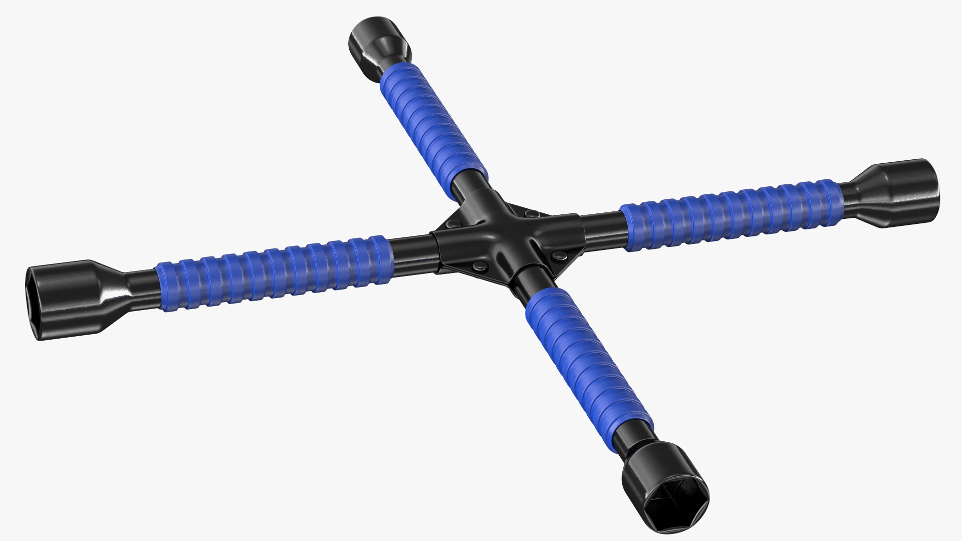 Anti Slip Four Way Lug Nut Wrench Black 3D model