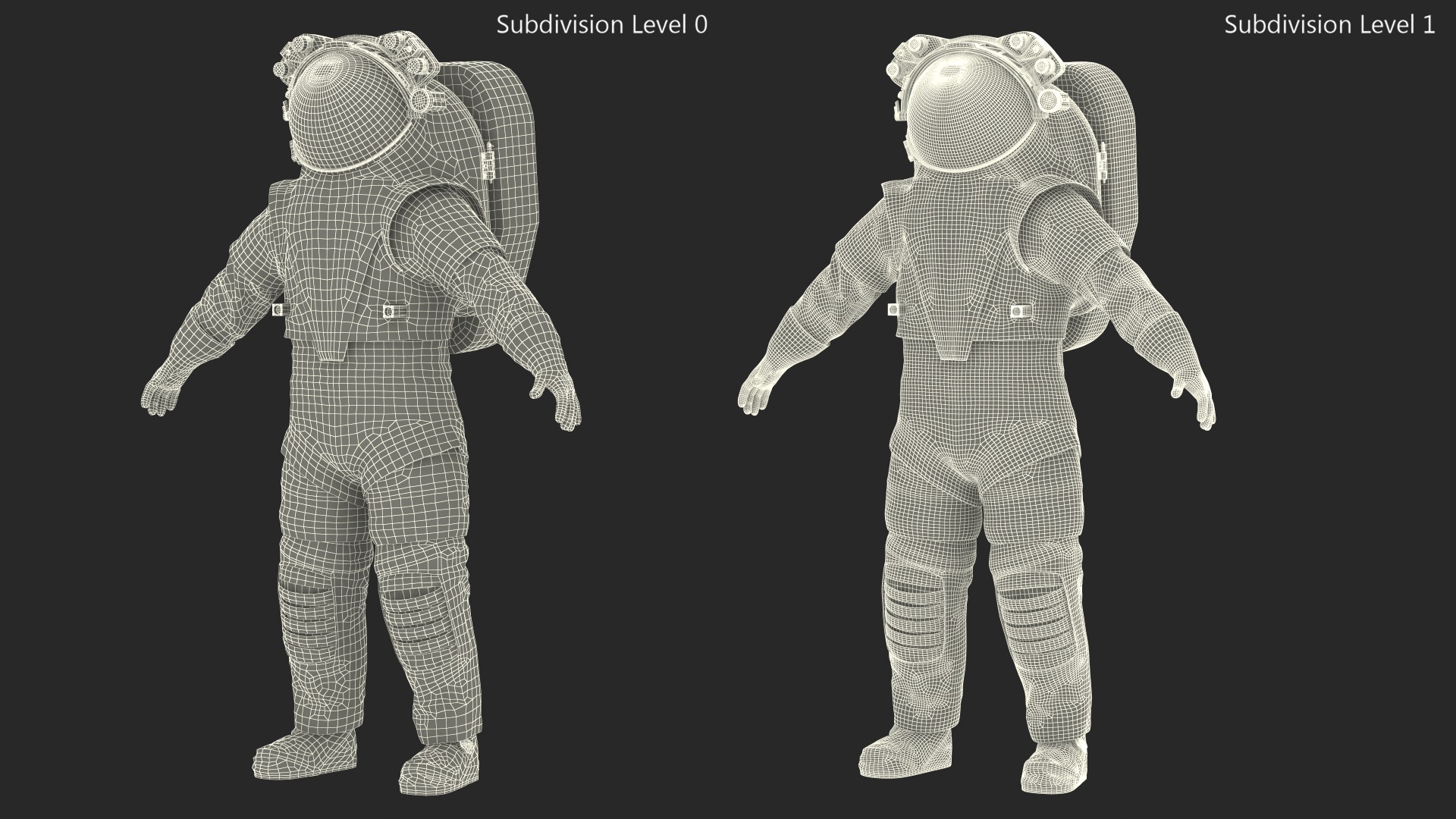 Astronaut Wearing NASA Axiom Spacesuit Fur Rigged 3D model