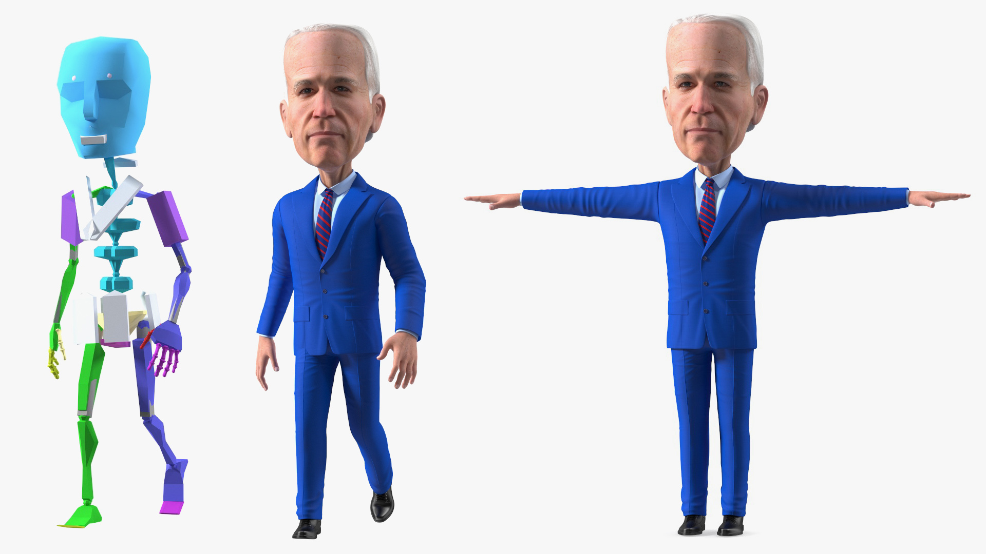 Cartoon Joe Biden Rigged 3D model