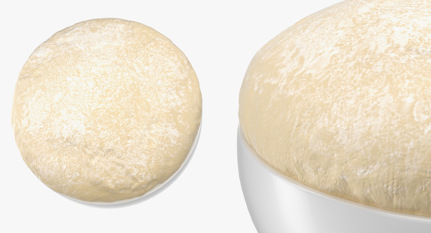 Raw Dough in Bowl 3D