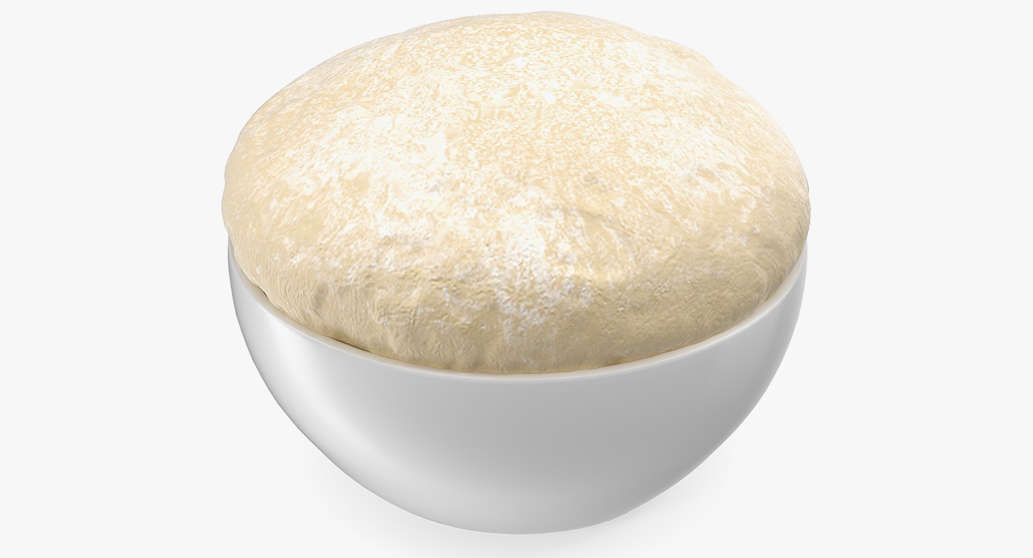 Raw Dough in Bowl 3D