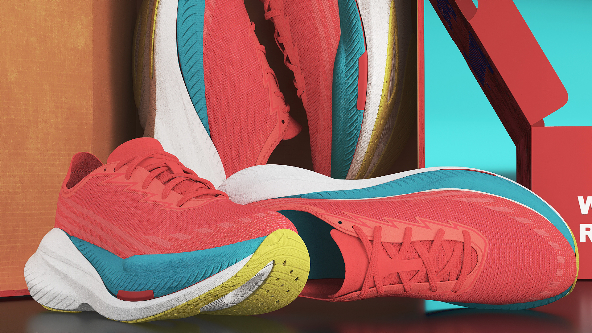 Running Shoes in Open Shoe Box, view 2