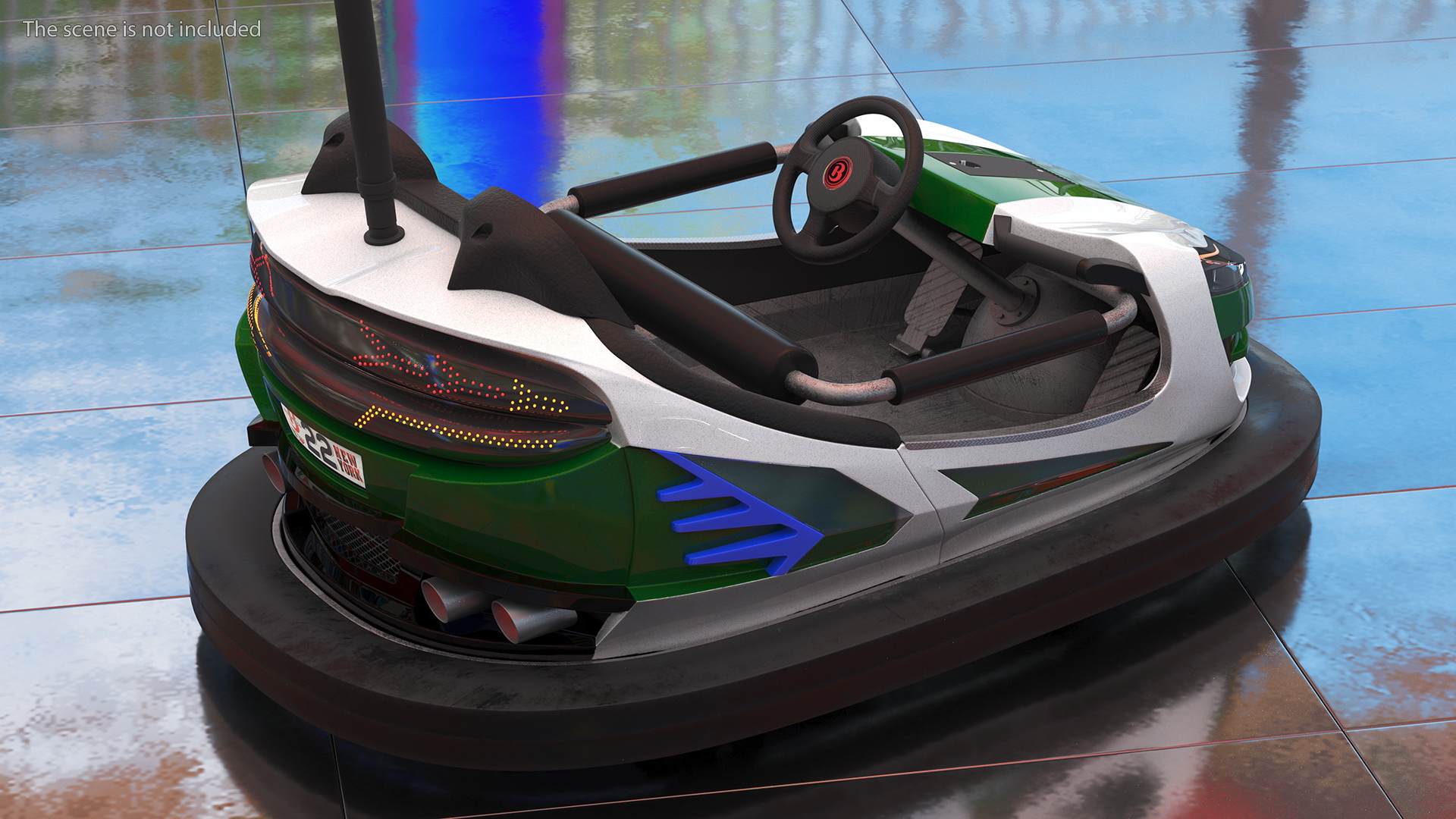 3D Bertazzon Bumper Car Adult New York White