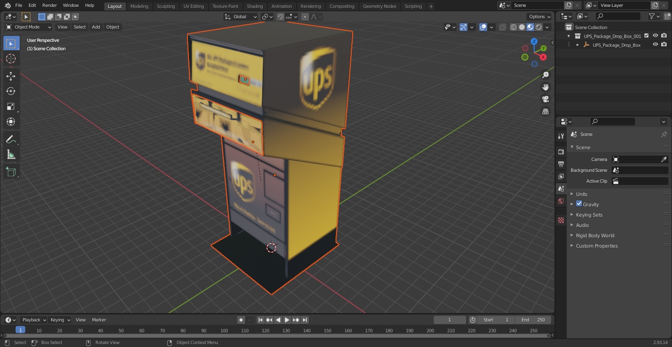 3D model UPS Package Drop Box