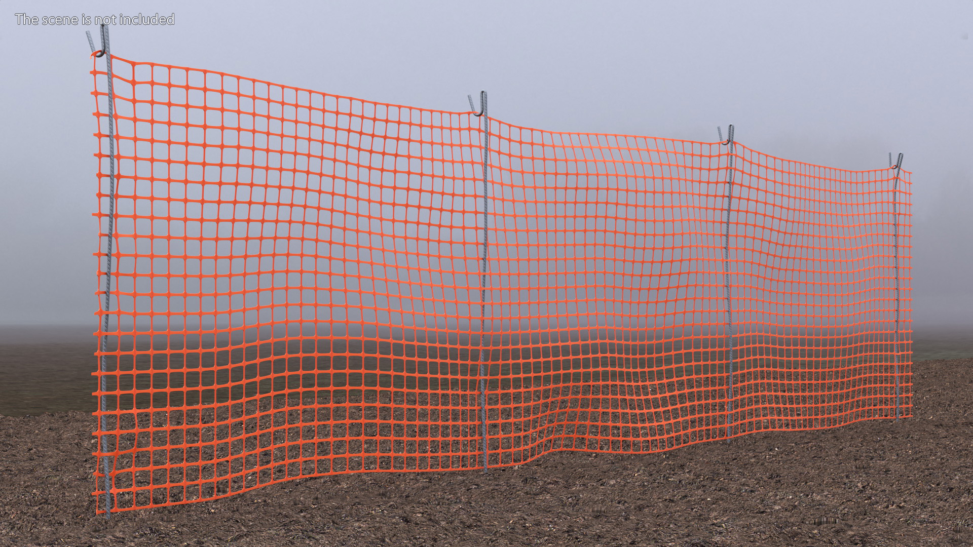 3D Barrier Mesh Fence Line model
