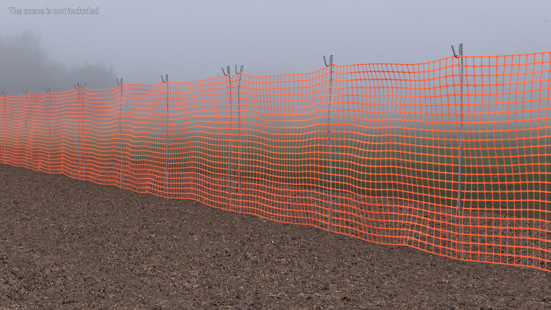 3D Barrier Mesh Fence Line model