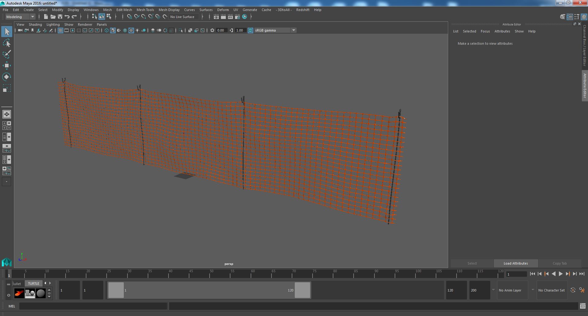 3D Barrier Mesh Fence Line model