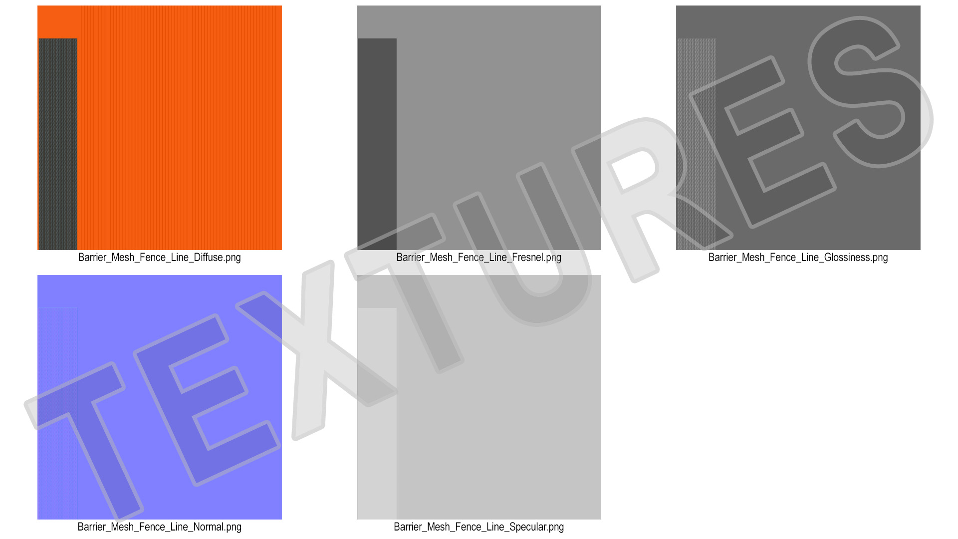 3D Barrier Mesh Fence Line model