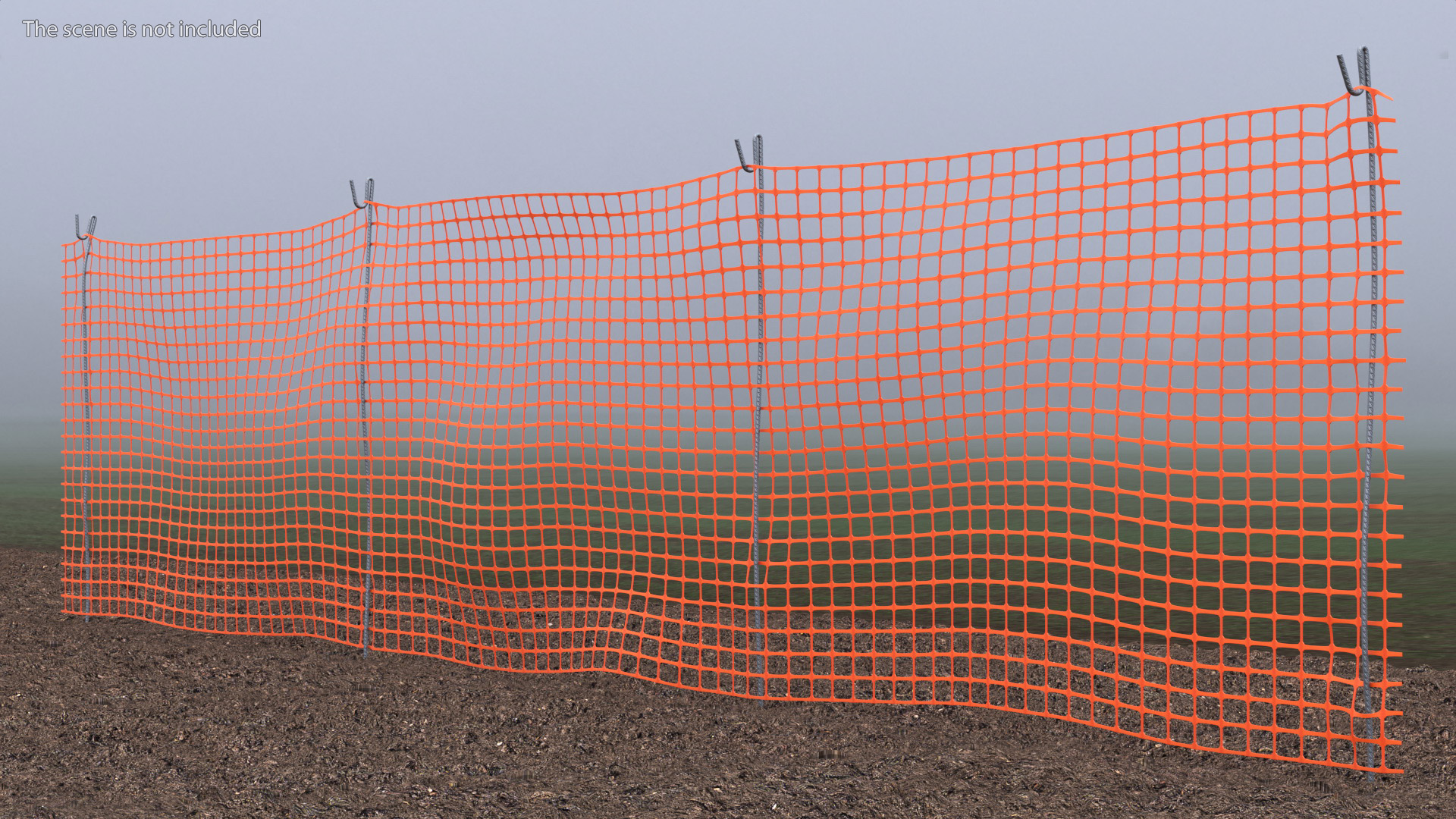 3D Barrier Mesh Fence Line model