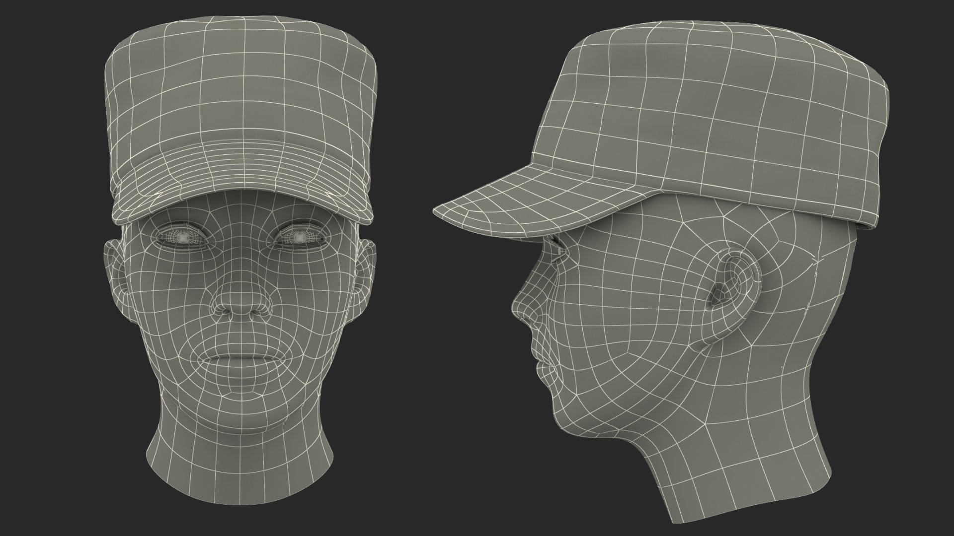 Female Soldier Head 3D model
