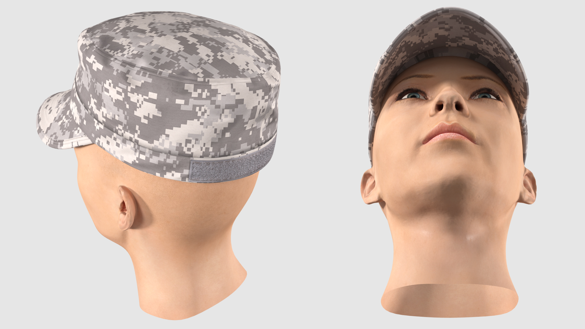 Female Soldier Head 3D model