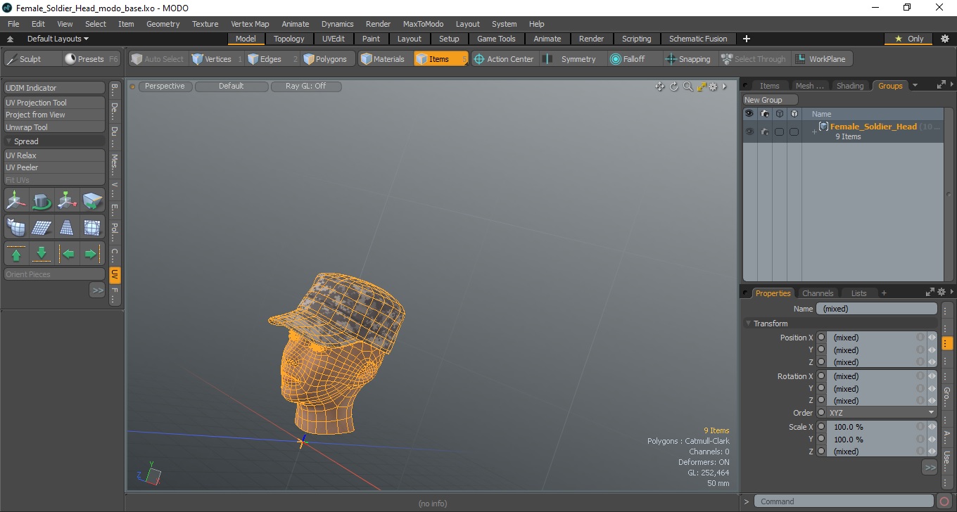 Female Soldier Head 3D model