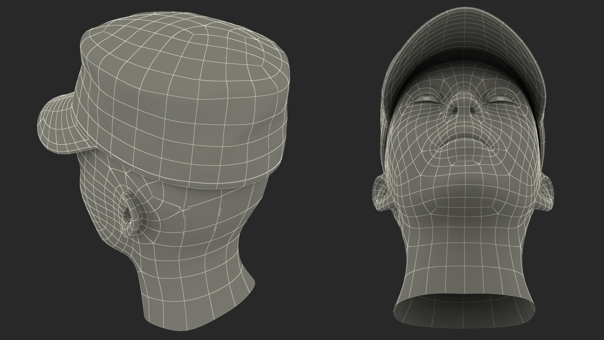 Female Soldier Head 3D model