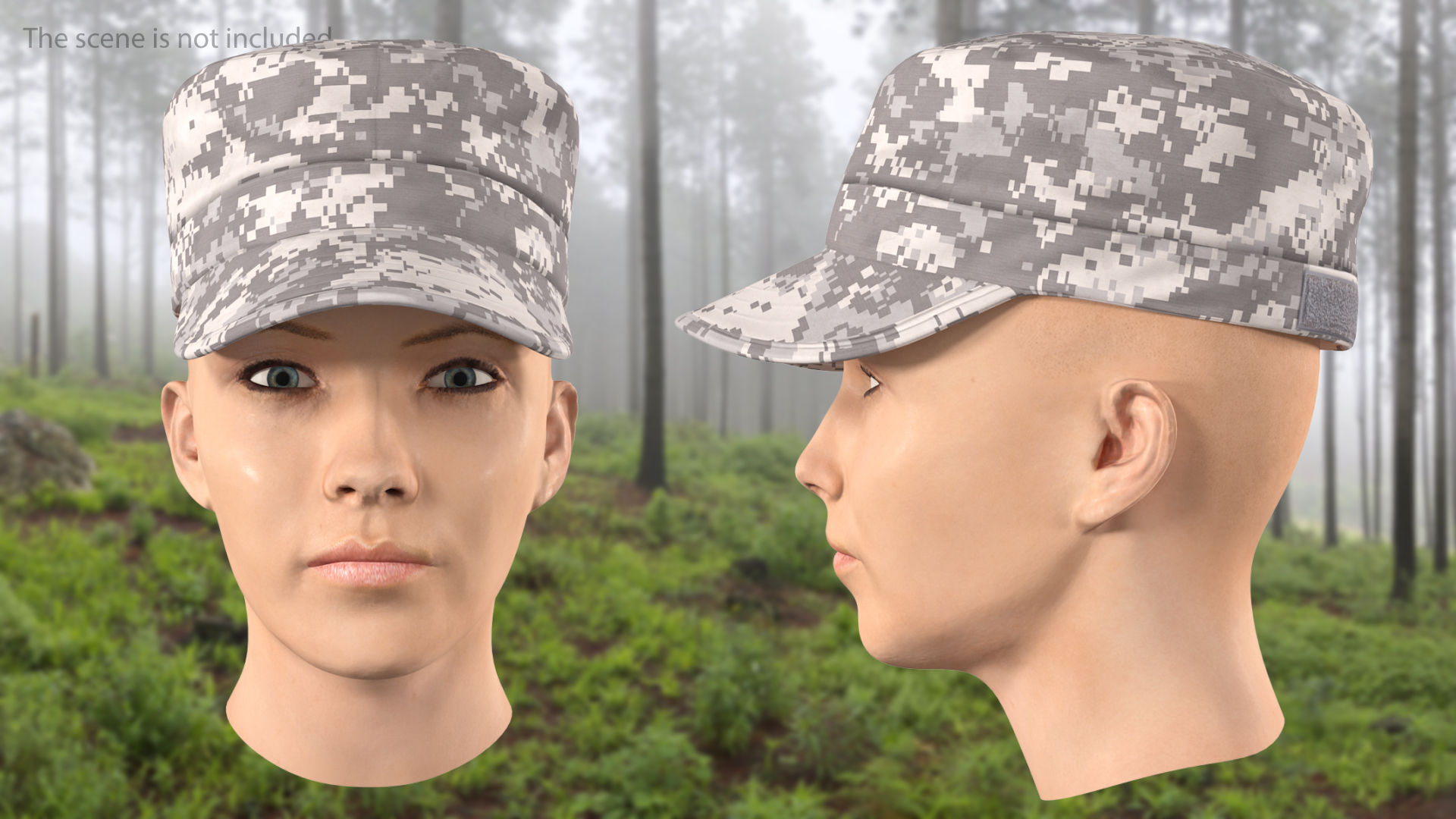 Female Soldier Head 3D model