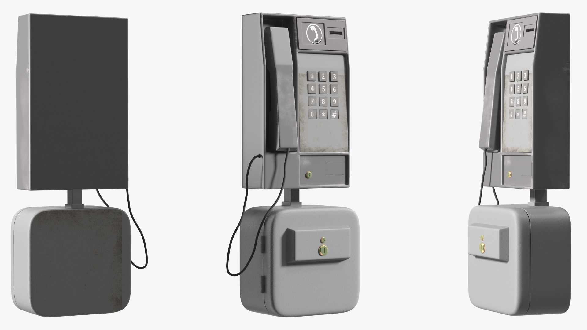 3D Payphone with Base Unit model