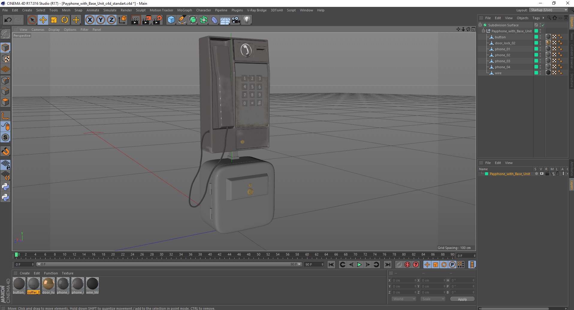 3D Payphone with Base Unit model