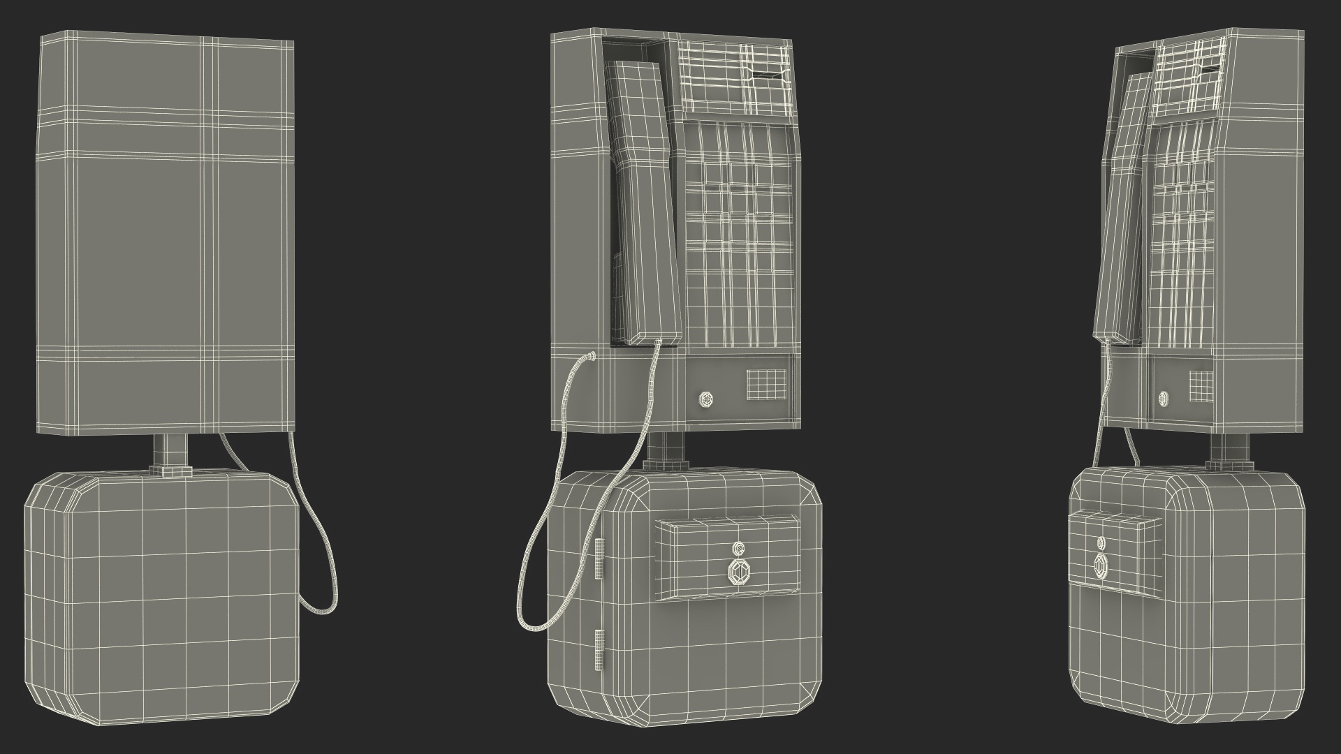 3D Payphone with Base Unit model