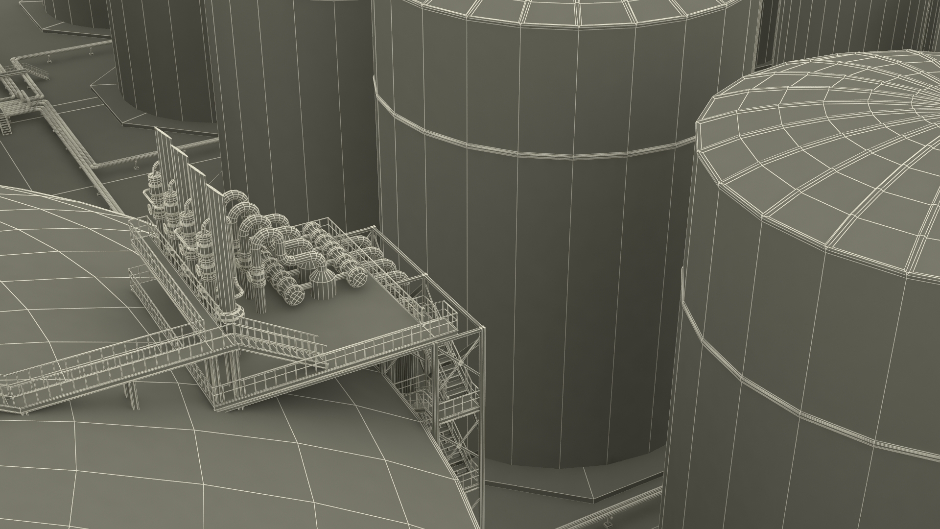 Liquefied Natural Gas LNG Terminal 3D model