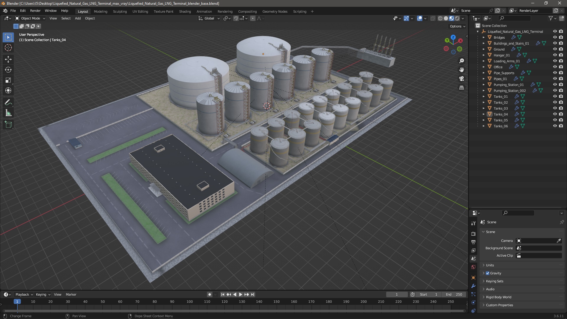 Liquefied Natural Gas LNG Terminal 3D model