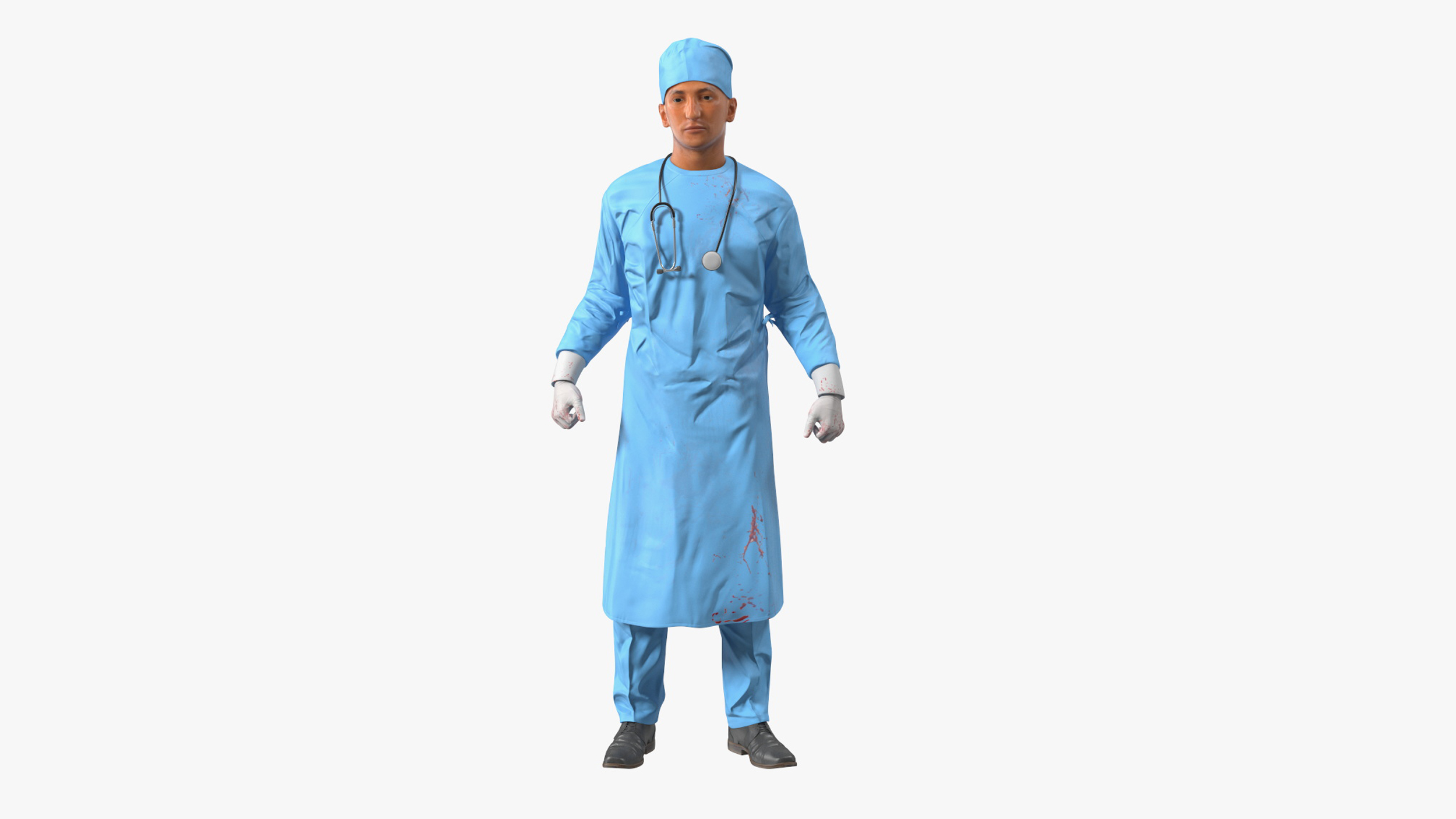 Blood Stained Surgeon Doctor Rigged for Maya 3D model