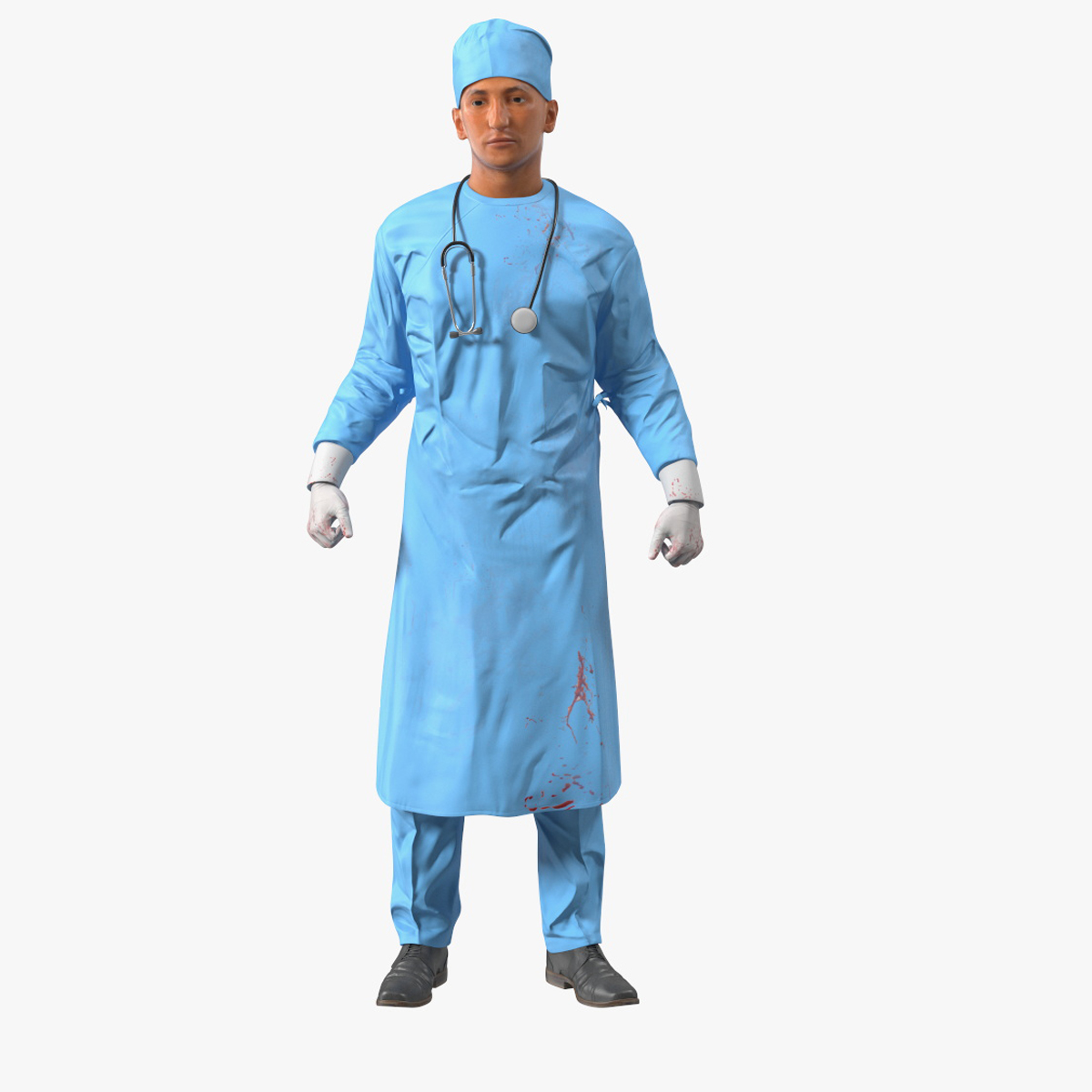 Blood Stained Surgeon Doctor Rigged for Maya 3D model