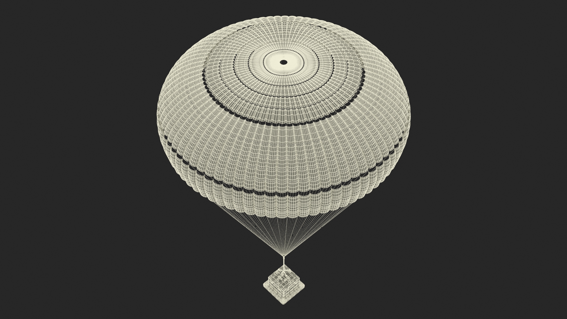 3D Subscale Parachute Single with Cargo Yellow model