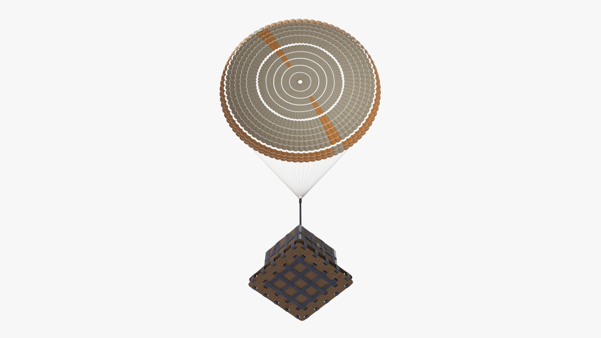3D Subscale Parachute Single with Cargo Yellow model