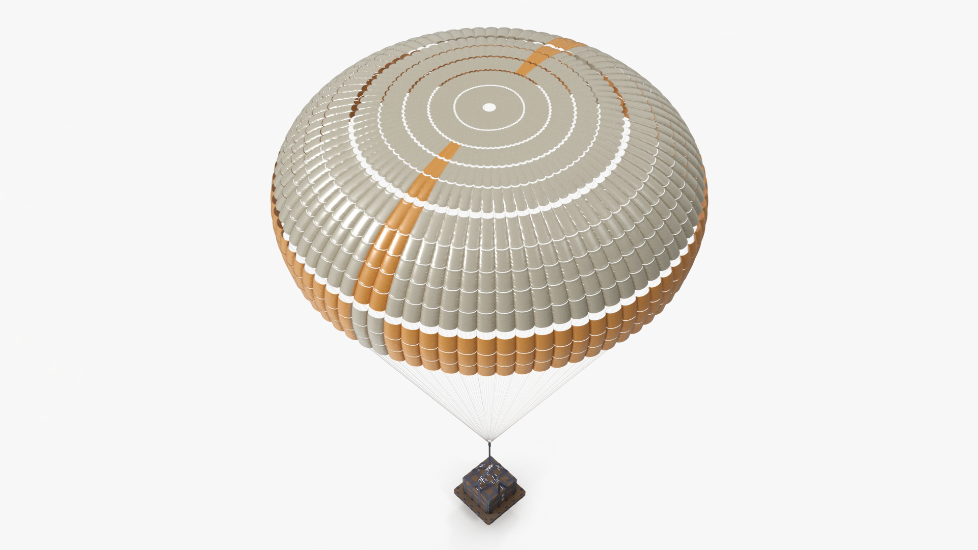3D Subscale Parachute Single with Cargo Yellow model