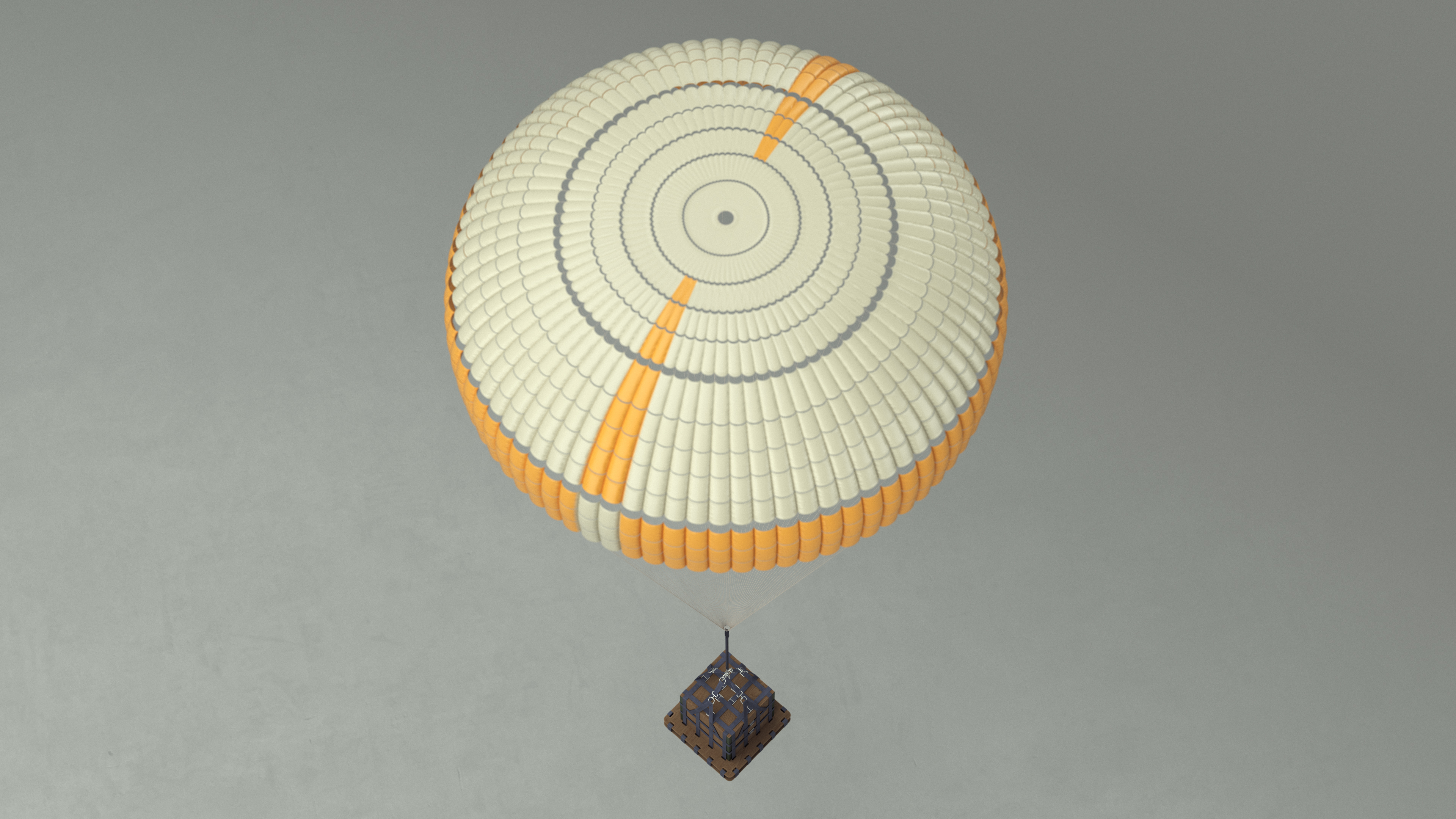 3D Subscale Parachute Single with Cargo Yellow model
