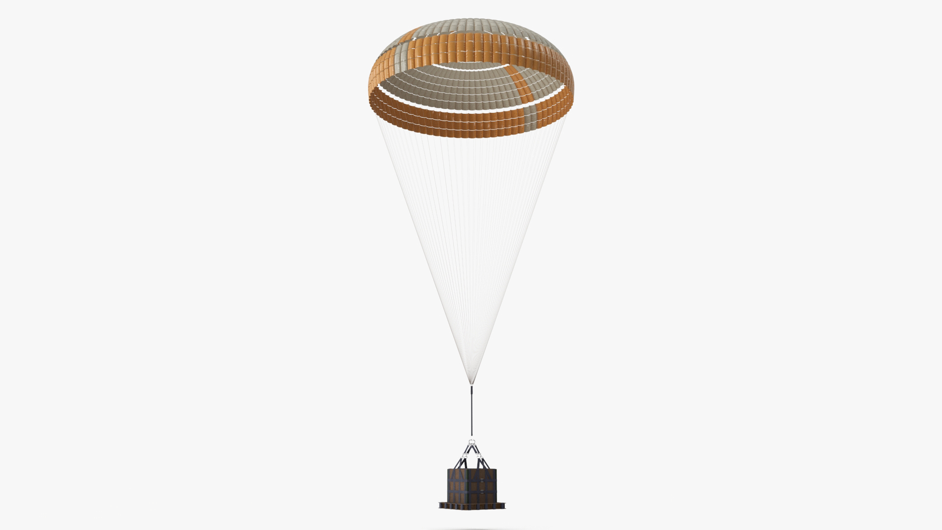 3D Subscale Parachute Single with Cargo Yellow model
