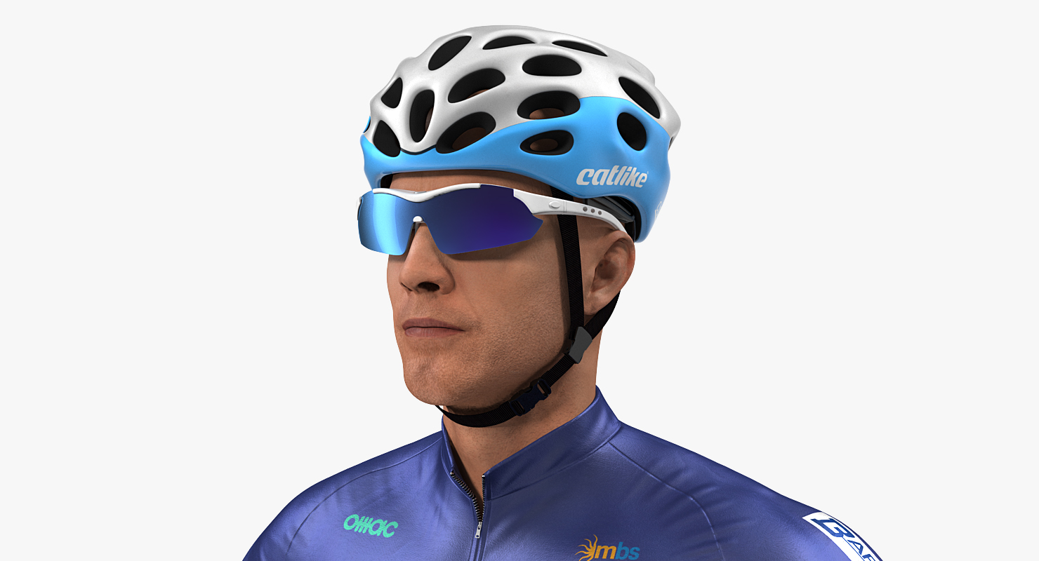 Athlete Cyclist Blue Rigged 3D