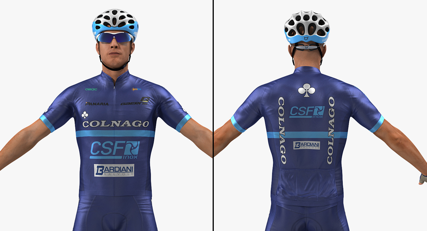 Athlete Cyclist Blue Rigged 3D