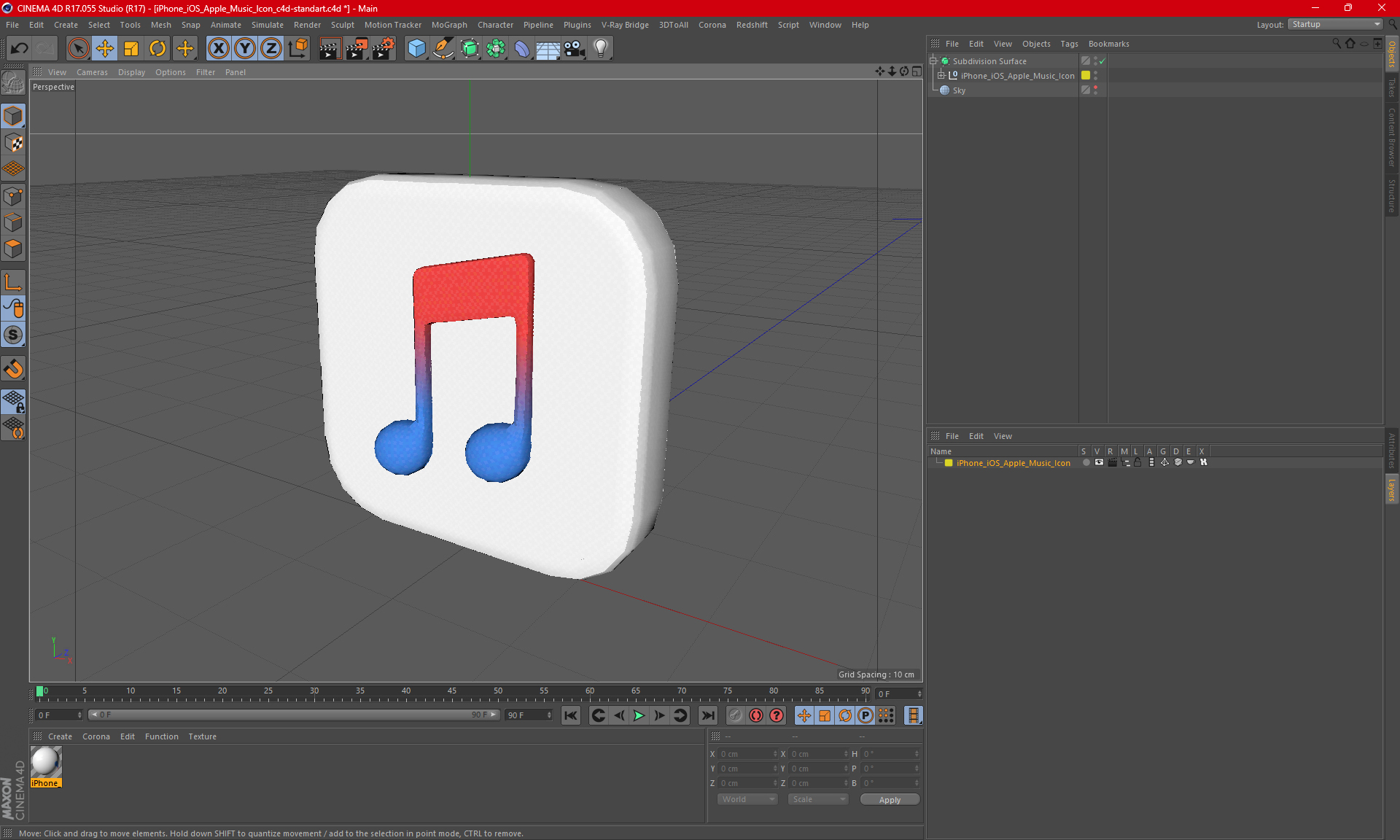 iPhone iOS Apple Music Icon 3D