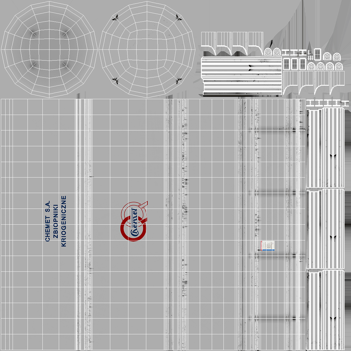 CNG and LNG Fuel Storage Tank 3D model