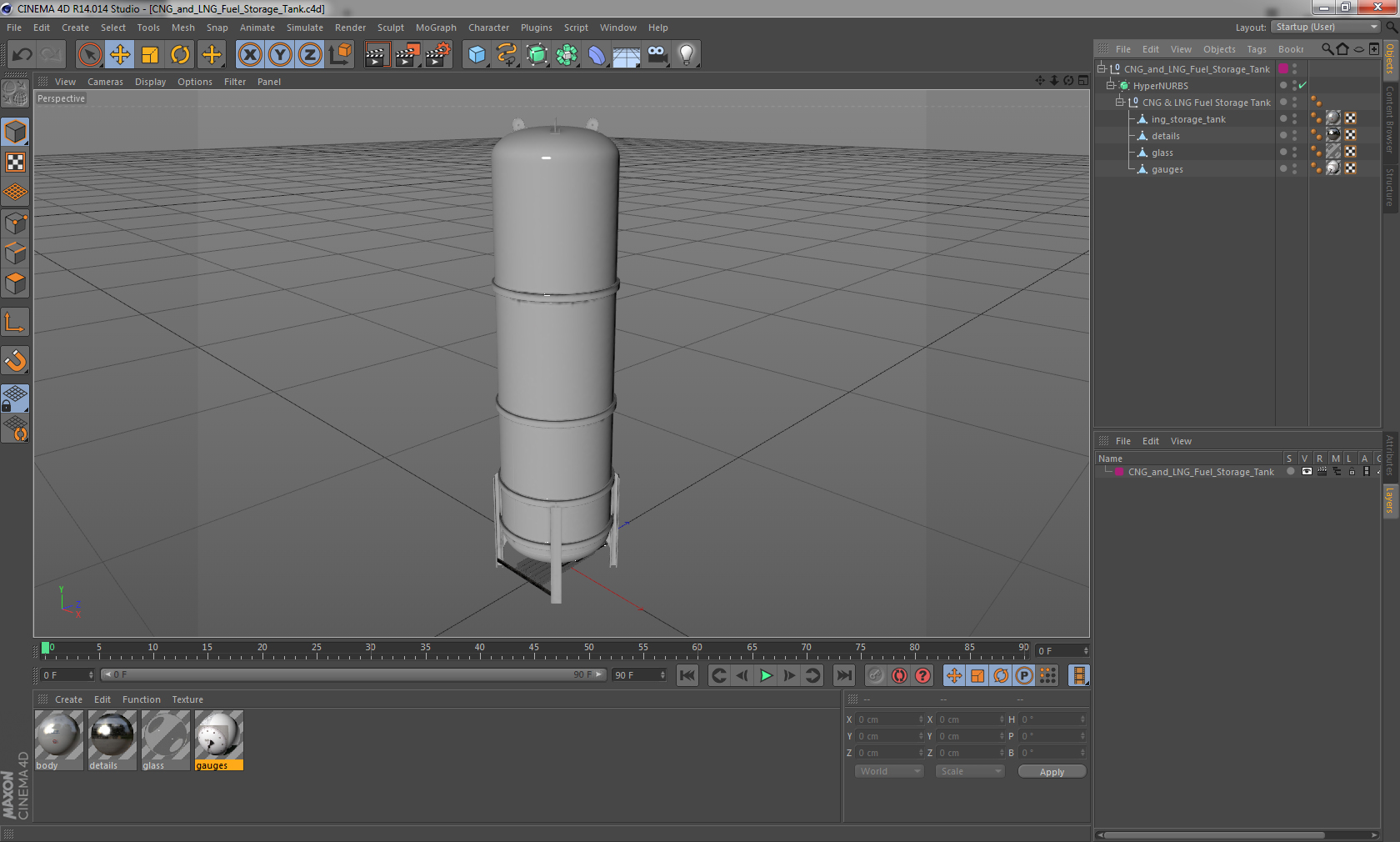 CNG and LNG Fuel Storage Tank 3D model